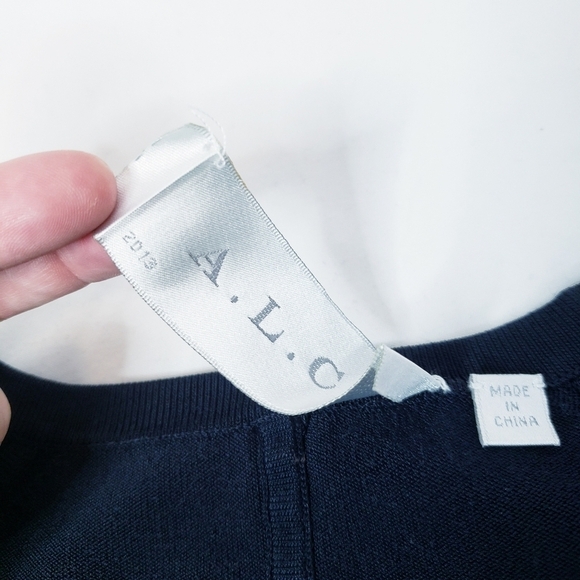 A.L.C Shelby Seamed Raglan Fit and Flare Dress Navy - Picture 10 of 14